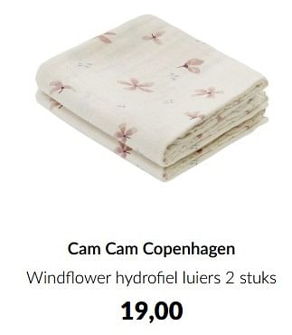 Aanbiedingen Cam cam copenhagen windflower hydrofiel luiers - Cam Cam  - Geldig van 20/06/2023 tot 17/07/2023 bij Babypark