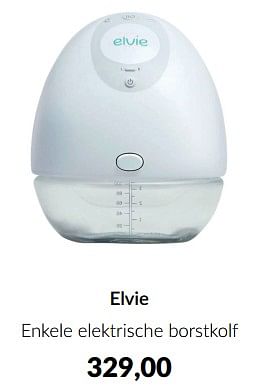 Aanbiedingen Elvie enkele elektrische borstkolf - Elvie - Geldig van 20/06/2023 tot 17/07/2023 bij Babypark