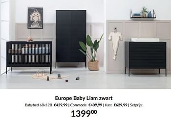 Aanbiedingen Europe baby liam zwart - Europe baby - Geldig van 20/06/2023 tot 17/07/2023 bij Babypark