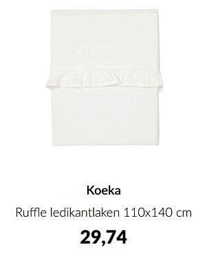 Aanbiedingen Koeka ruffle ledikantlaken - Koeka - Geldig van 20/06/2023 tot 17/07/2023 bij Babypark