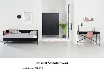 Aanbiedingen Kidsmill modular zwart nachtkastje - Kidsmill - Geldig van 20/06/2023 tot 17/07/2023 bij Babypark