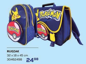 Aanbiedingen Rugzak - Pokemon - Geldig van 01/08/2023 tot 13/09/2023 bij Supra Bazar
