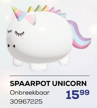 Aanbiedingen Spaarpot unicorn - Huismerk - Supra Bazar - Geldig van 01/08/2023 tot 13/09/2023 bij Supra Bazar
