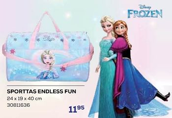 Aanbiedingen Sporttas endless fun - Disney  Frozen - Geldig van 01/08/2023 tot 13/09/2023 bij Supra Bazar
