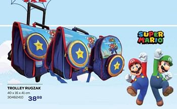 Aanbiedingen Trolley rugzak - Super Mario - Geldig van 01/08/2023 tot 13/09/2023 bij Supra Bazar