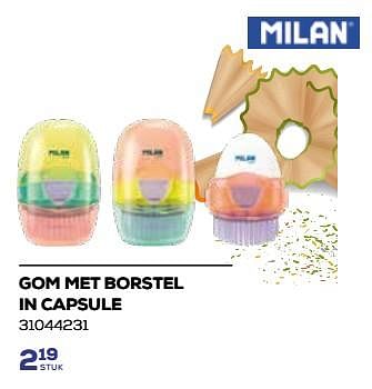 Aanbiedingen Gom met borstel in capsule - Milan - Geldig van 01/08/2023 tot 13/09/2023 bij Supra Bazar