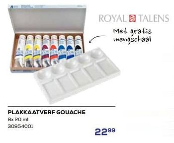 Aanbiedingen Plakkaatverf gouache - Royal Talens - Geldig van 01/08/2023 tot 13/09/2023 bij Supra Bazar