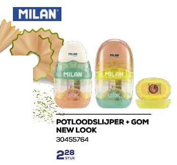 Aanbiedingen Potloodslijper + gom new look - Milan - Geldig van 01/08/2023 tot 13/09/2023 bij Supra Bazar
