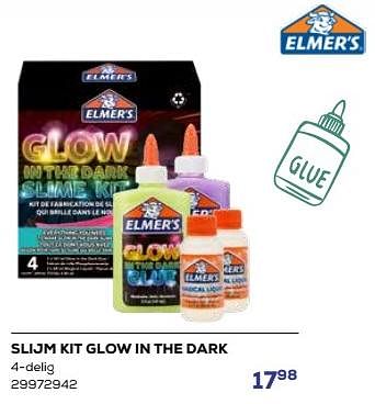 Aanbiedingen Slijm kit glow in the dark - Elmer`s - Geldig van 01/08/2023 tot 13/09/2023 bij Supra Bazar