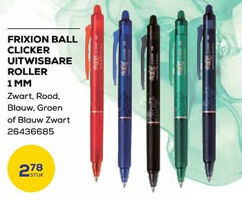 Aanbiedingen Frixion ball clicker uitwisbare roller - Pilot - Geldig van 01/08/2023 tot 13/09/2023 bij Supra Bazar