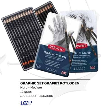 Aanbiedingen Graphic set grafiet potloden - Derwent - Geldig van 01/08/2023 tot 13/09/2023 bij Supra Bazar