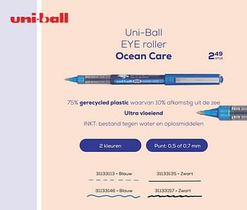 Aanbiedingen Uni-ball eye roller ocean care - Uni-Ball - Geldig van 01/08/2023 tot 13/09/2023 bij Supra Bazar