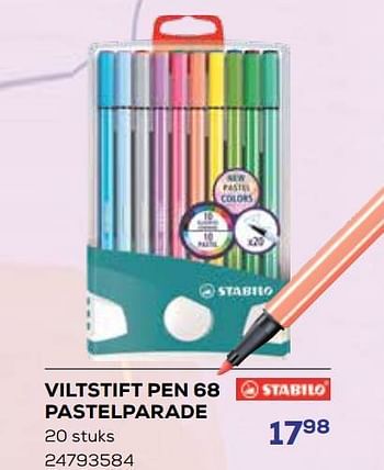 Aanbiedingen Viltstift pen 68 pastelparade - Stabilo - Geldig van 01/08/2023 tot 13/09/2023 bij Supra Bazar