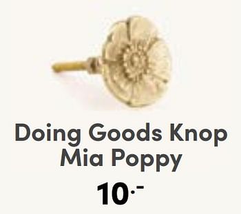 Aanbiedingen Doing goods knop mia poppy - Doing Goods - Geldig van 27/08/2023 tot 02/09/2023 bij Baby & Tiener Megastore