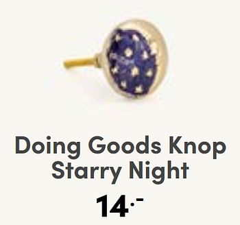 Aanbiedingen Doing goods knop starry night - Doing Goods - Geldig van 27/08/2023 tot 02/09/2023 bij Baby & Tiener Megastore