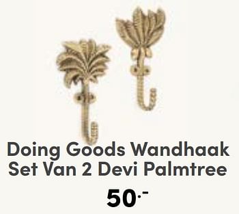 Aanbiedingen Doing goods wandhaak set van 2 devi palmtree - Doing Goods - Geldig van 27/08/2023 tot 02/09/2023 bij Baby & Tiener Megastore