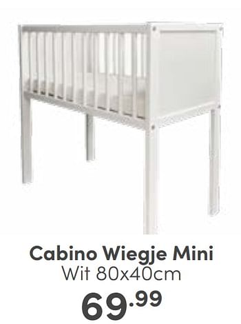 Aanbiedingen Cabino wiegje mini wit - Cabino - Geldig van 27/08/2023 tot 02/09/2023 bij Baby & Tiener Megastore