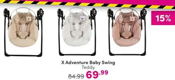 Aanbiedingen X adventure baby swing teddy - Xadventure - Geldig van 27/08/2023 tot 02/09/2023 bij Baby & Tiener Megastore