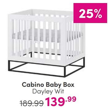 Aanbiedingen Cabino baby box dayley wit - Cabino - Geldig van 27/08/2023 tot 02/09/2023 bij Baby & Tiener Megastore