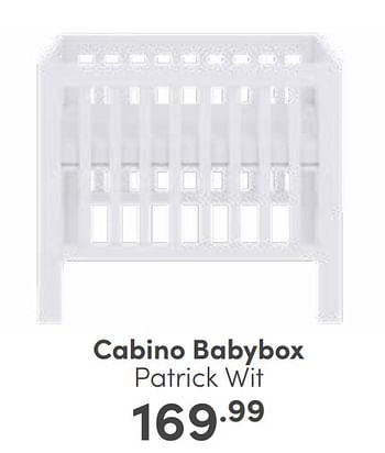 Aanbiedingen Cabino babybox patrick wit - Cabino - Geldig van 27/08/2023 tot 02/09/2023 bij Baby & Tiener Megastore