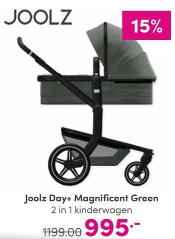 Aanbiedingen Joolz day+ magnificent green 2 in 1 kinderwagen - Joolz - Geldig van 27/08/2023 tot 02/09/2023 bij Baby & Tiener Megastore