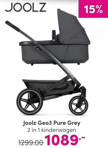 Aanbiedingen Joolz geo3 pure grey 2 in 1 kinderwagen - Joolz - Geldig van 27/08/2023 tot 02/09/2023 bij Baby & Tiener Megastore