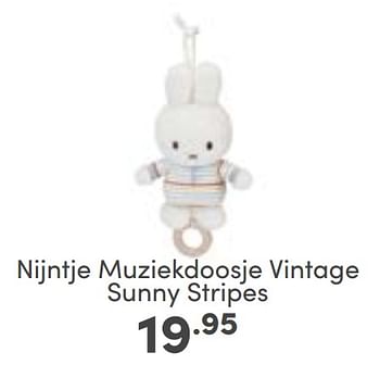 Aanbiedingen Nijntje muziekdoosje vintage sunny stripes - Nijntje - Geldig van 27/08/2023 tot 02/09/2023 bij Baby & Tiener Megastore