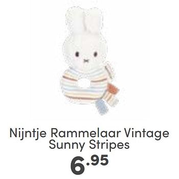 Aanbiedingen Nijntje rammelaar vintage sunny stripes - Nijntje - Geldig van 27/08/2023 tot 02/09/2023 bij Baby & Tiener Megastore