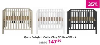 Aanbiedingen Quax babybox cubic clay, white of black - Quax - Geldig van 27/08/2023 tot 02/09/2023 bij Baby & Tiener Megastore