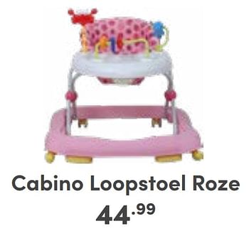 Aanbiedingen Cabino loopstoel roze - Cabino - Geldig van 27/08/2023 tot 02/09/2023 bij Baby & Tiener Megastore