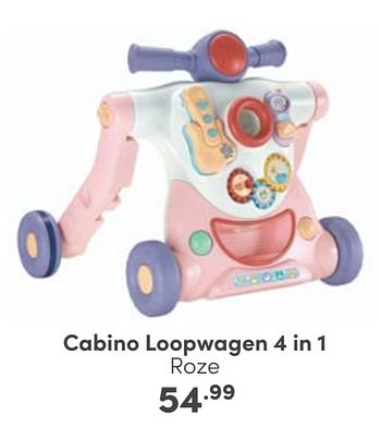 Aanbiedingen Cabino loopwagen 4 in 1 roze - Cabino - Geldig van 27/08/2023 tot 02/09/2023 bij Baby & Tiener Megastore