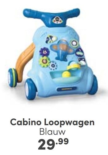 Aanbiedingen Cabino loopwagen blauw - Cabino - Geldig van 27/08/2023 tot 02/09/2023 bij Baby & Tiener Megastore