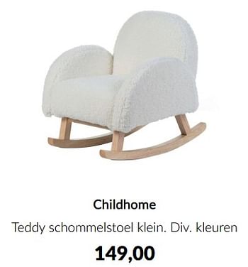 Aanbiedingen Childhome teddy schommelstoel klein - Childhome - Geldig van 15/08/2023 tot 18/09/2023 bij Babypark