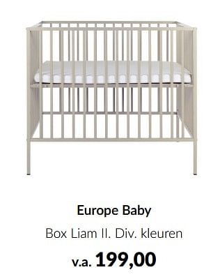 Aanbiedingen Europe baby box liam ii - Europe baby - Geldig van 15/08/2023 tot 18/09/2023 bij Babypark