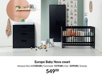 Aanbiedingen Europe baby nova zwart - Europe baby - Geldig van 15/08/2023 tot 18/09/2023 bij Babypark
