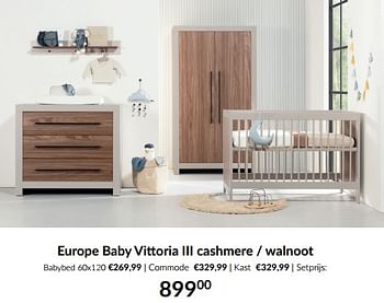 Aanbiedingen Europe baby vittoria iii cashmere - walnoot - Europe baby - Geldig van 15/08/2023 tot 18/09/2023 bij Babypark