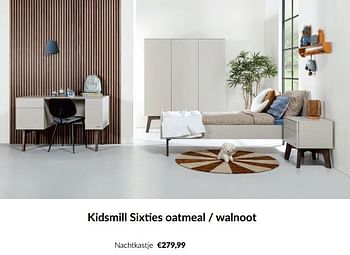 Aanbiedingen Kidsmill sixties oatmeal - walnoot nachtkastje - Kidsmill - Geldig van 15/08/2023 tot 18/09/2023 bij Babypark