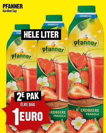 Aanbiedingen Pfanner aardbei sap - Pfanner - Geldig van 30/08/2023 tot 06/09/2023 bij Dirk III