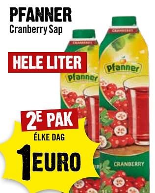 Aanbiedingen Pfanner cranberry sap - Pfanner - Geldig van 30/08/2023 tot 06/09/2023 bij Dirk III