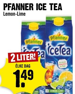 Aanbiedingen Pfanner ice tea lemon-lime - Pfanner - Geldig van 30/08/2023 tot 06/09/2023 bij Dirk III