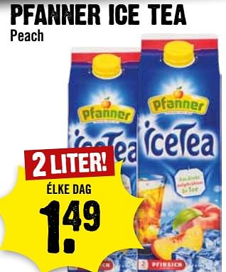 Aanbiedingen Pfanner ice tea peach - Pfanner - Geldig van 30/08/2023 tot 06/09/2023 bij Dirk III