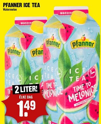Aanbiedingen Pfanner ice tea watermelon - Pfanner - Geldig van 30/08/2023 tot 06/09/2023 bij Dirk III