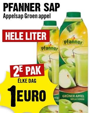 Aanbiedingen Pfanner sap appelsap groen appel - Pfanner - Geldig van 30/08/2023 tot 06/09/2023 bij Dirk III