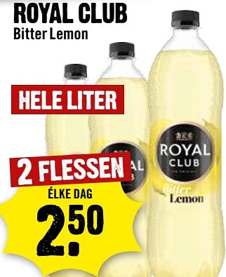 Aanbiedingen Royal club bitter lemon - Royal Club - Geldig van 30/08/2023 tot 06/09/2023 bij Dirk III