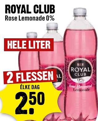 Aanbiedingen Royal club rose lemonade 0% - Royal Club - Geldig van 30/08/2023 tot 06/09/2023 bij Dirk III