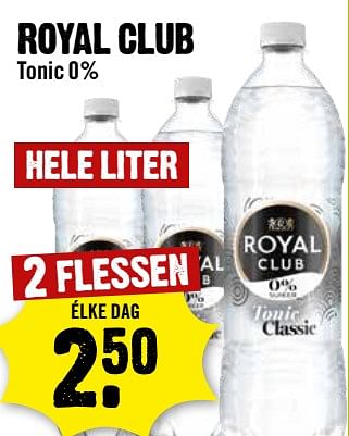 Aanbiedingen Royal club tonic 0% - Royal Club - Geldig van 30/08/2023 tot 06/09/2023 bij Dirk III