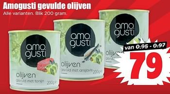 Aanbiedingen Amogusti gevulde olijven - Amogusti - Geldig van 30/08/2023 tot 05/09/2023 bij Lekker Doen