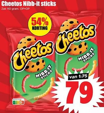 Aanbiedingen Cheetos nibb-it sticks - Cheetos  - Geldig van 30/08/2023 tot 05/09/2023 bij Lekker Doen