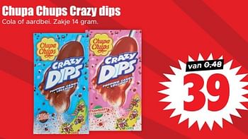 Aanbiedingen Chupa chups crazy dips - Chupa Chups - Geldig van 30/08/2023 tot 05/09/2023 bij Lekker Doen