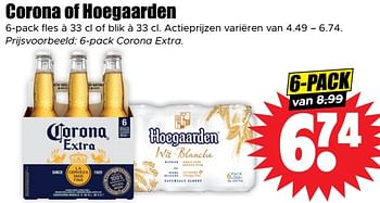 Aanbiedingen Corona of hoegaarden - Huismerk - Dirk - Geldig van 30/08/2023 tot 05/09/2023 bij Lekker Doen